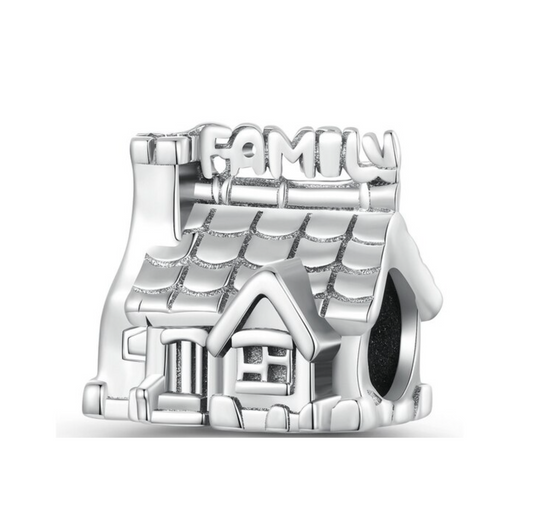 Sterling Silver 'Family' Home Charm