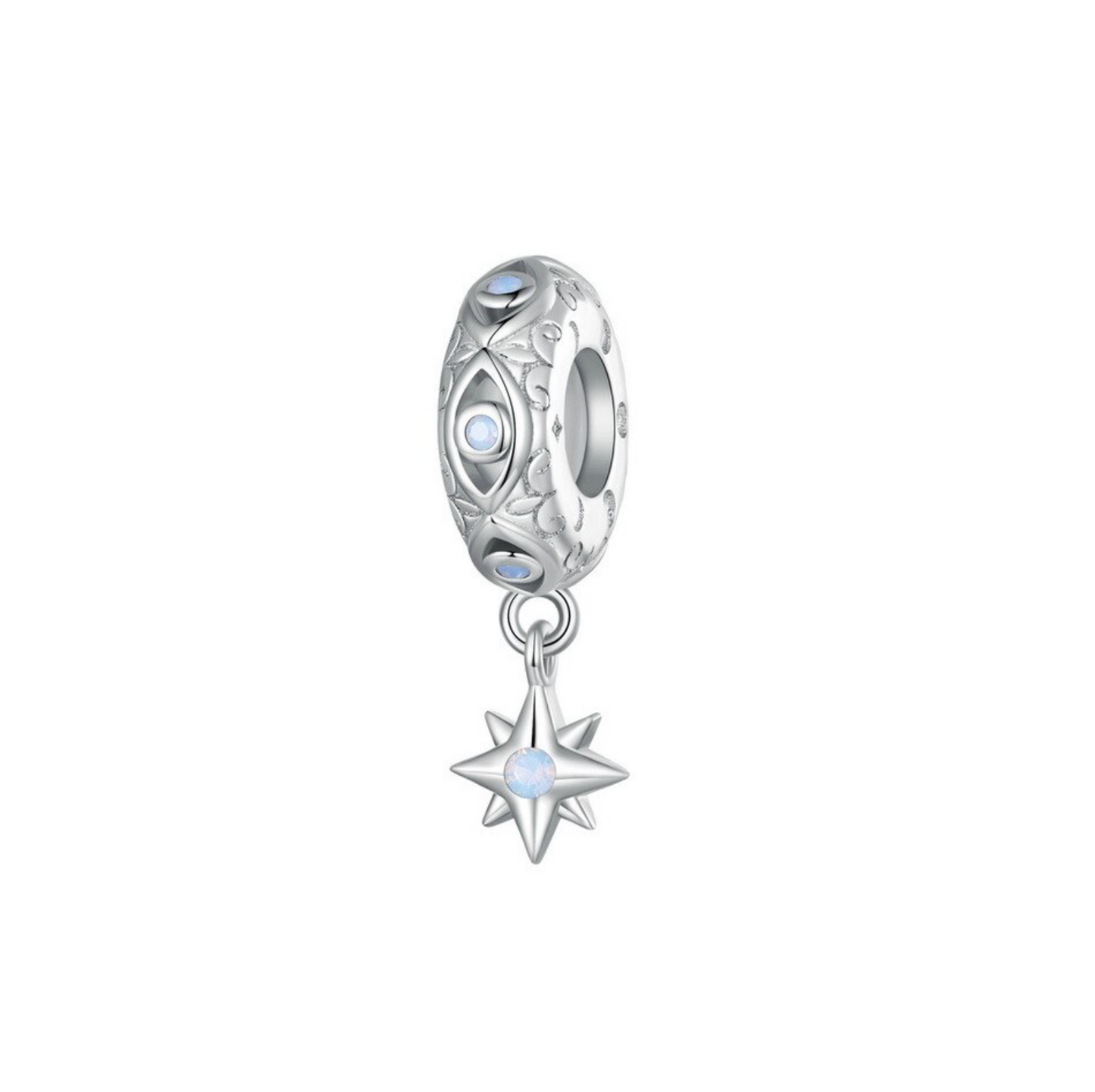 Cubic Zirconia & Sterling SIlver Star Stopper Charm