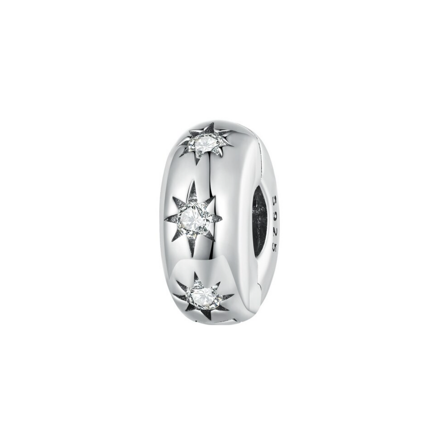 Cubic Zirconia & Sterling Silver Northern Star Stopper Charm