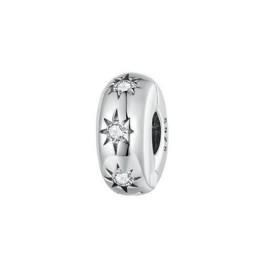 Cubic Zirconia & Sterling Silver Northern Star Stopper Charm