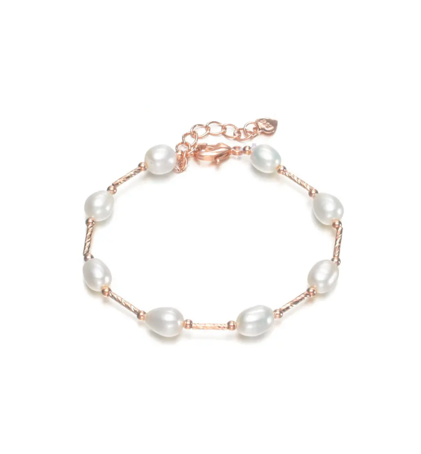 Freshwater Pearl & 14k Rose Gold-Plated Station Bracelet