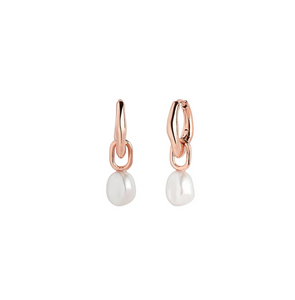 Freshwater Pearl & 14k Rose Gold-Plated Hoop Earrings