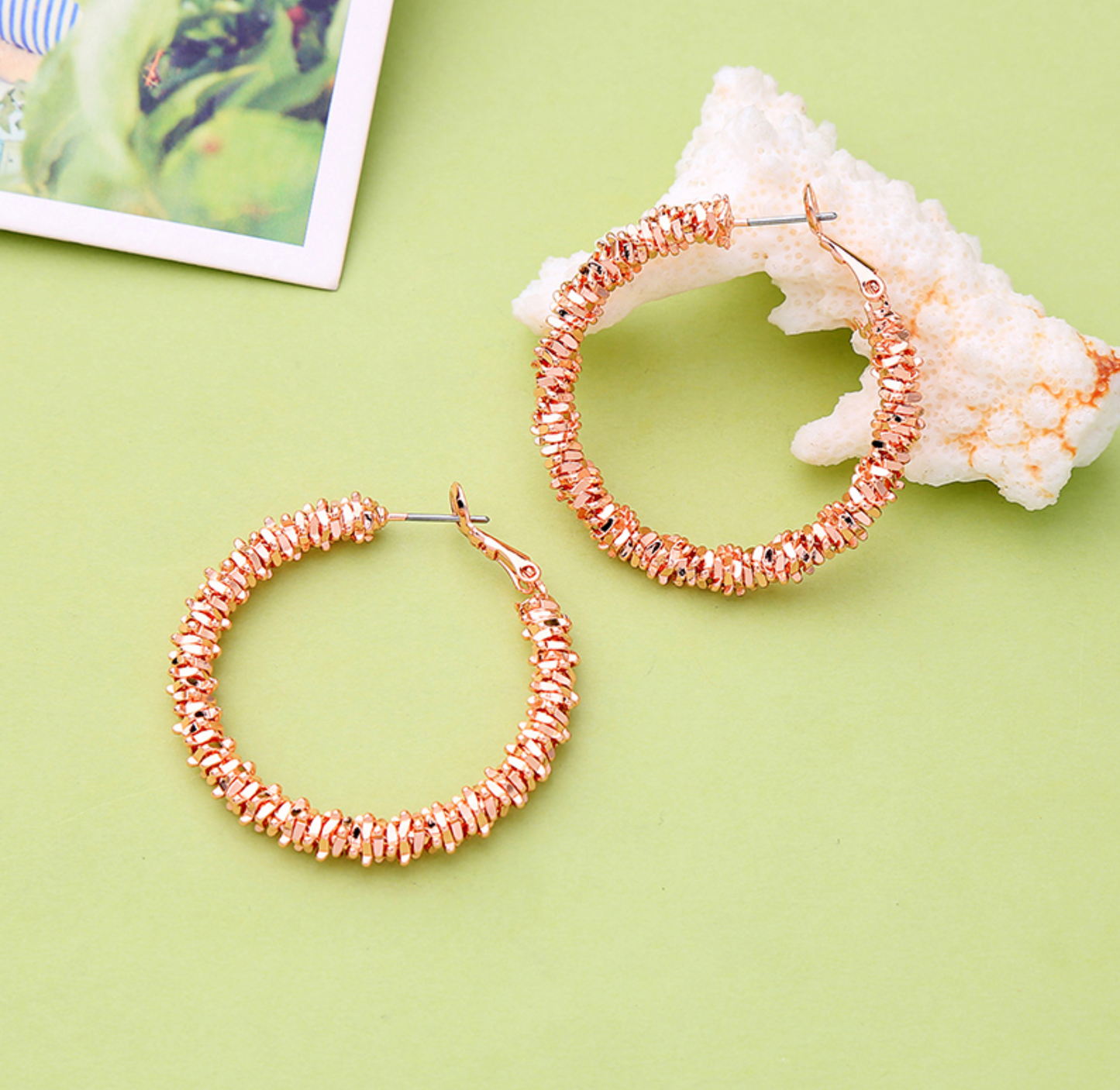 Rose Goldtone Hoop Earrings