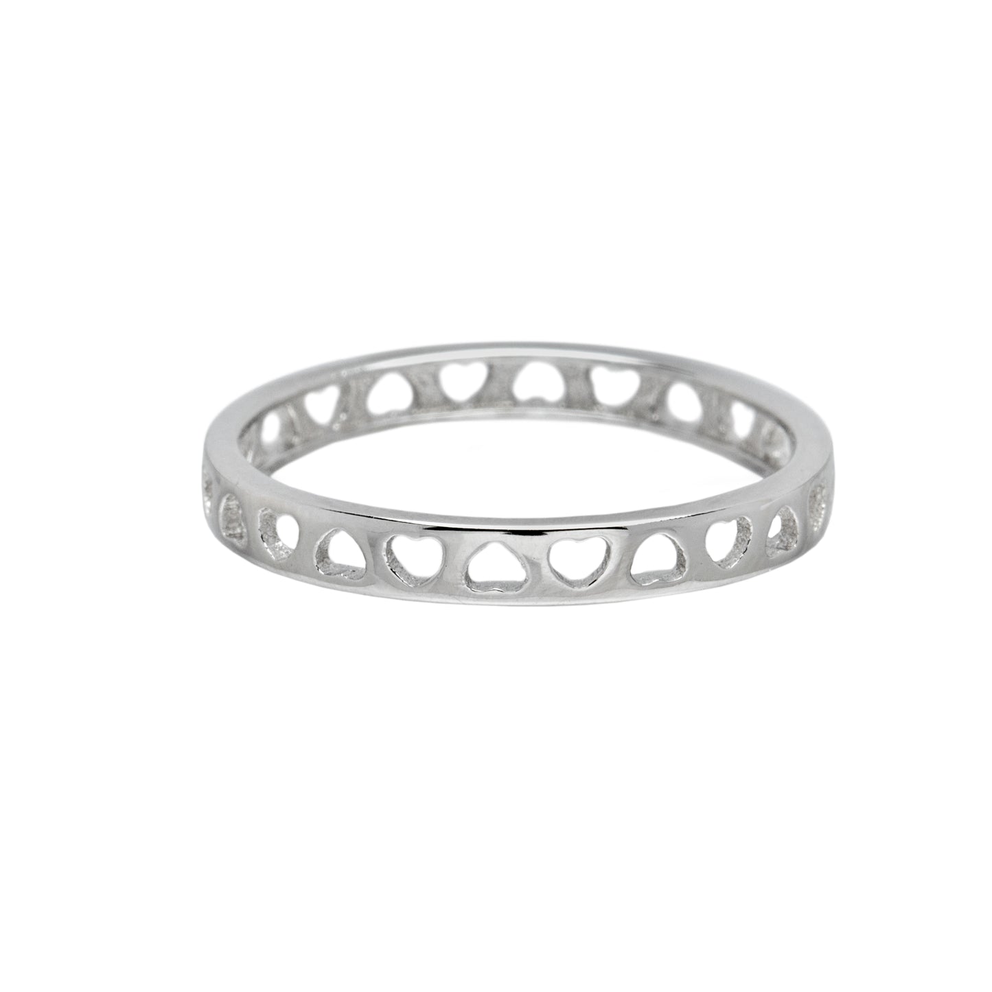 Sterling Silver Open Heart Cut-Out Band