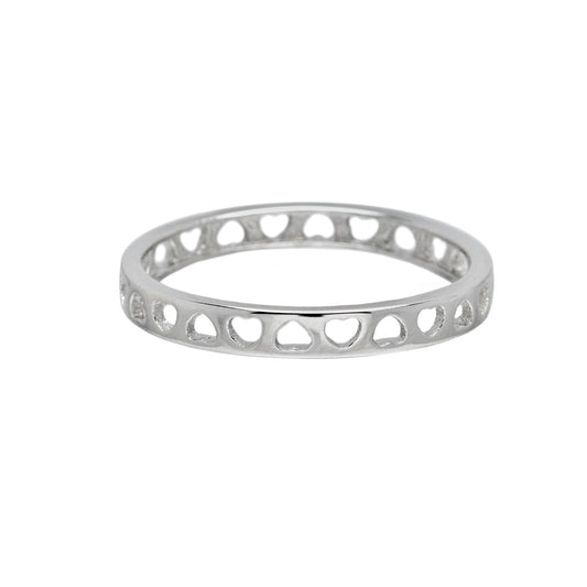 Sterling Silver Open Heart Cut-Out Band