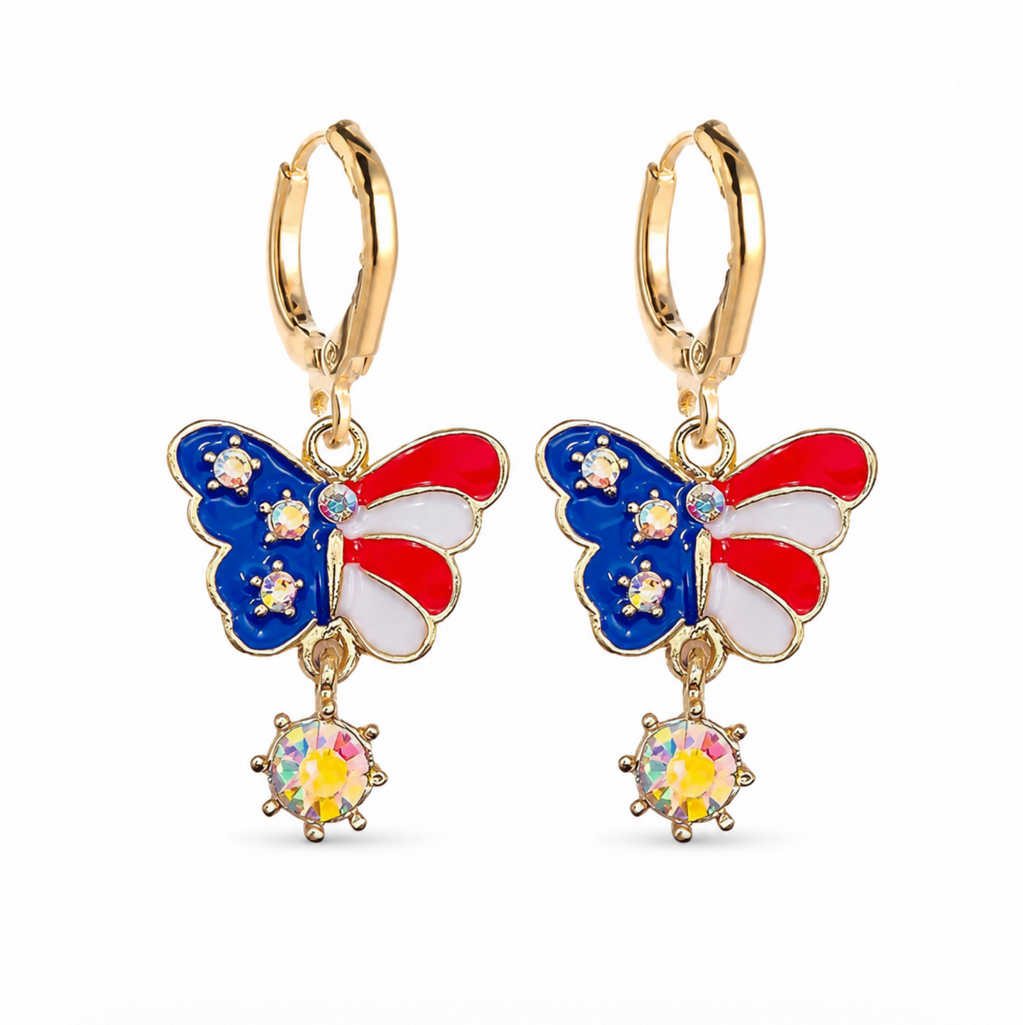 Flag Butterfly Huggie