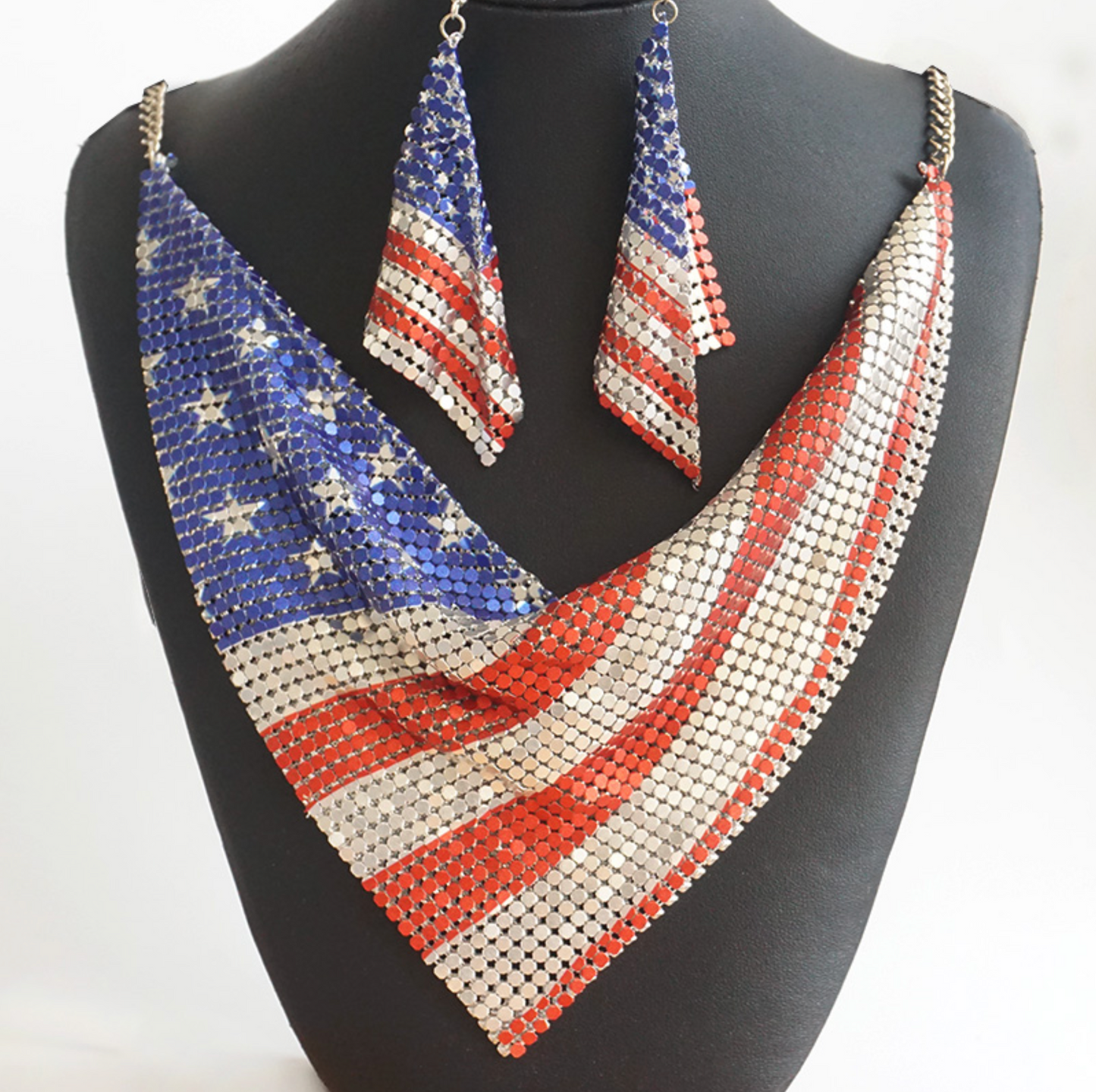 Flag Earring and Necklace set