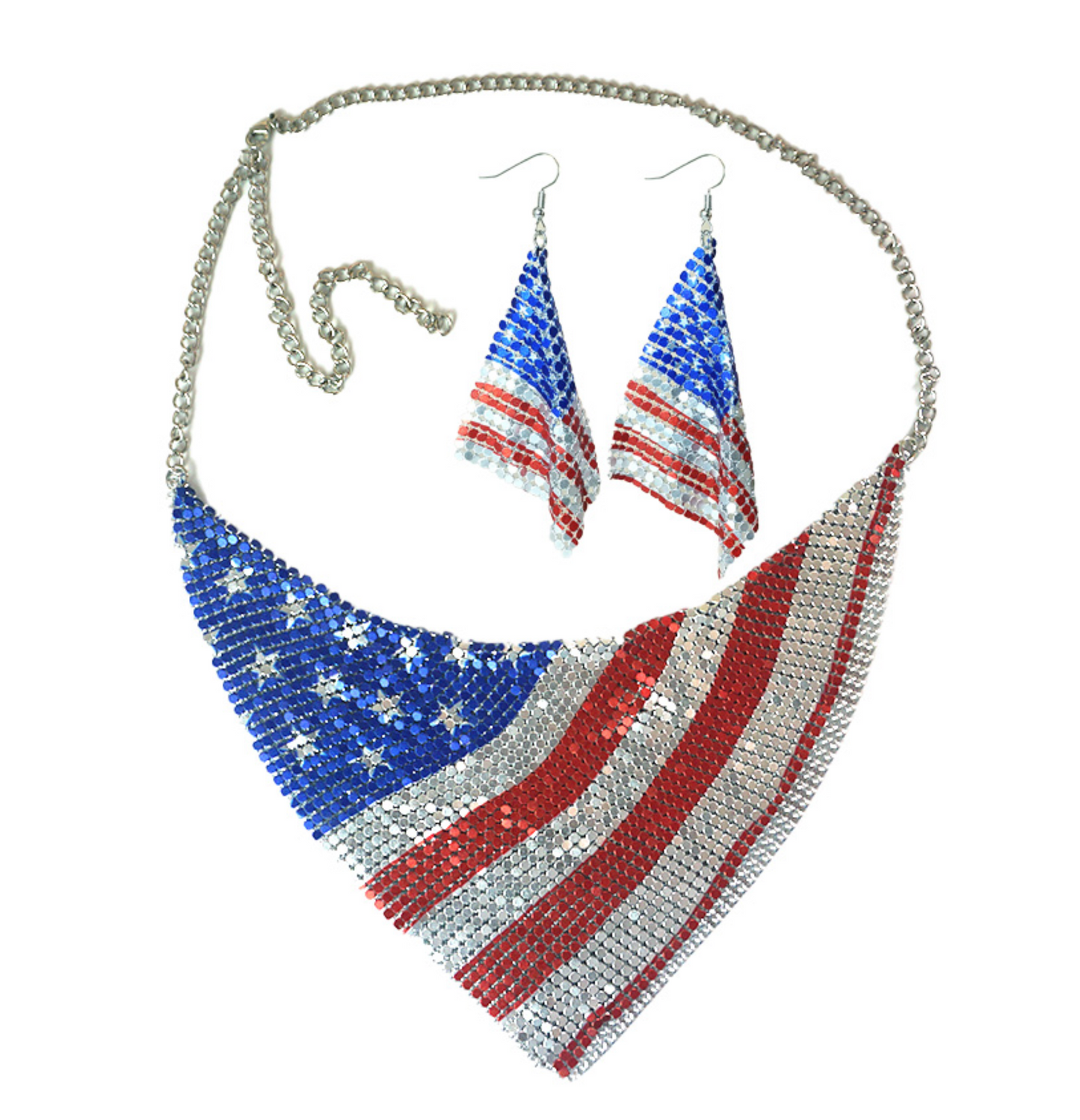 Flag Earring and Necklace set
