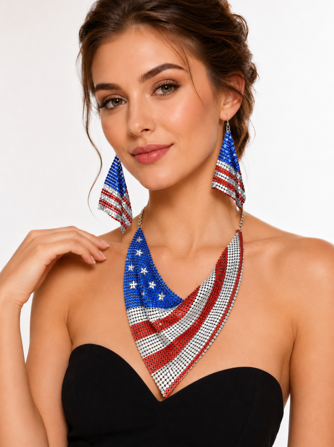 Flag Earring and Necklace set