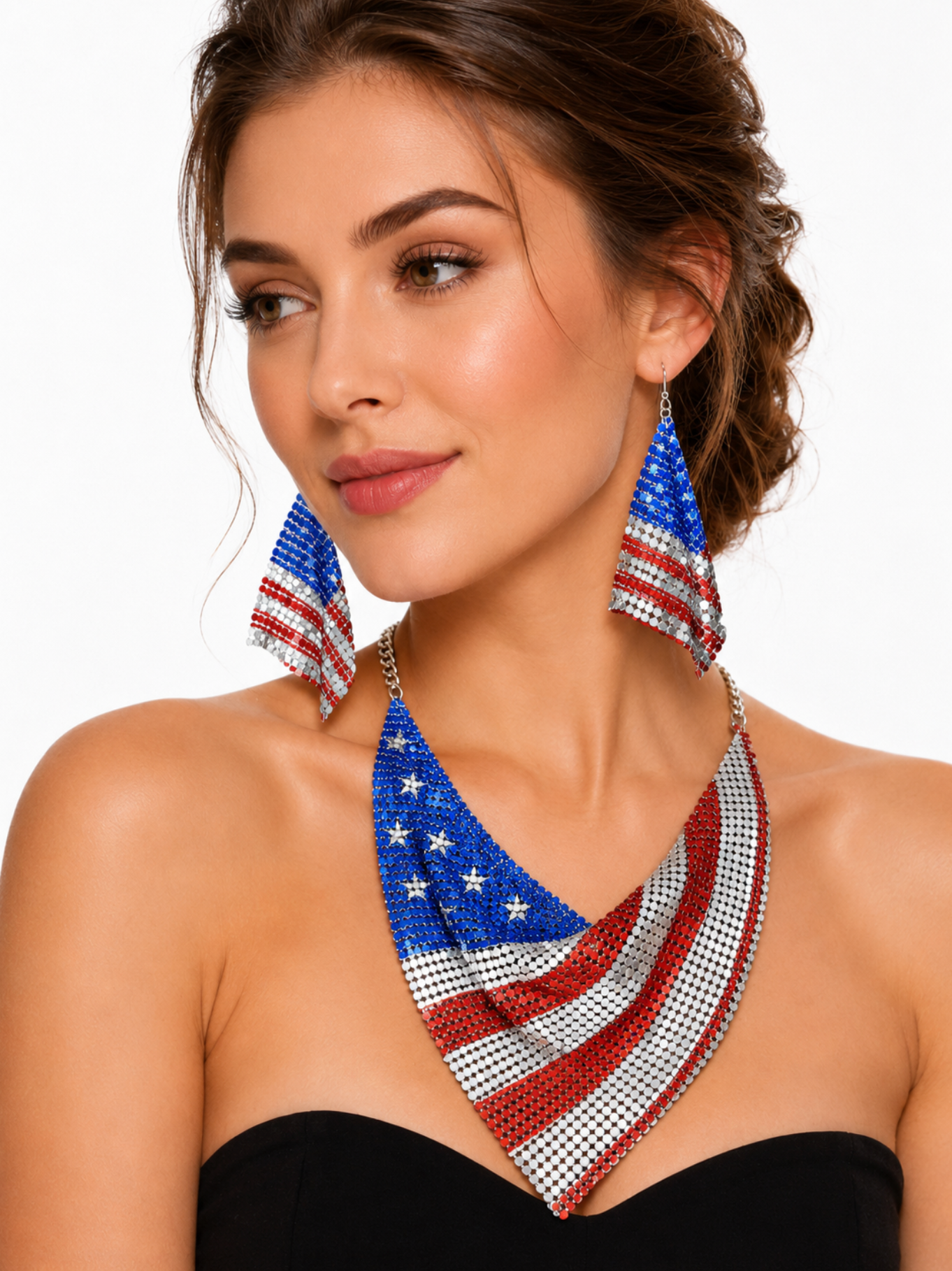 Flag Earring and Necklace set