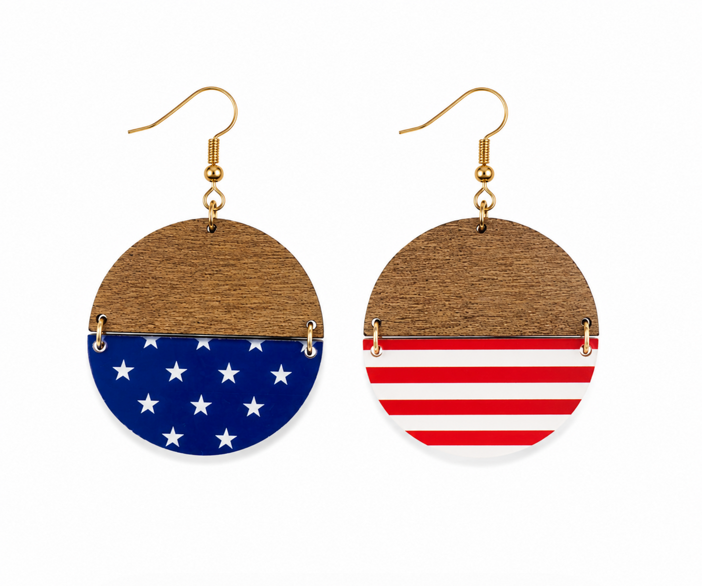 Wood Flag Earrings