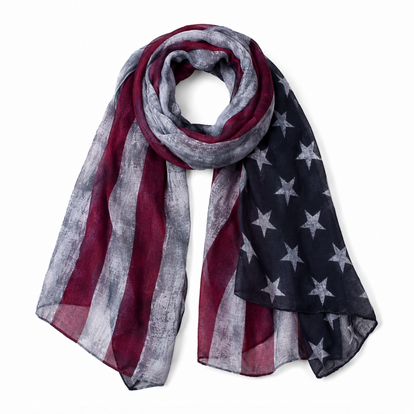 Vintage Flag Scarf In Jean Blue