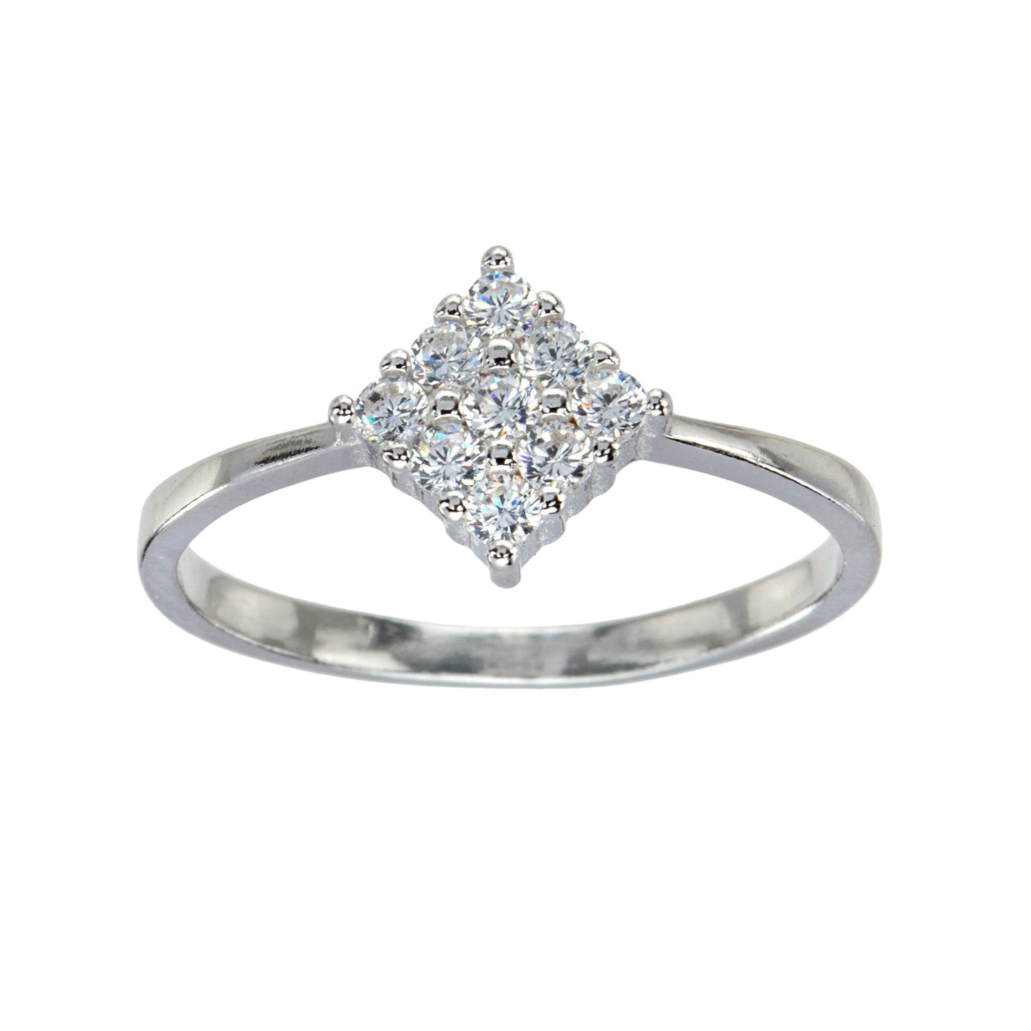 Sterling Silver & Cubic Zirconia Square Ring