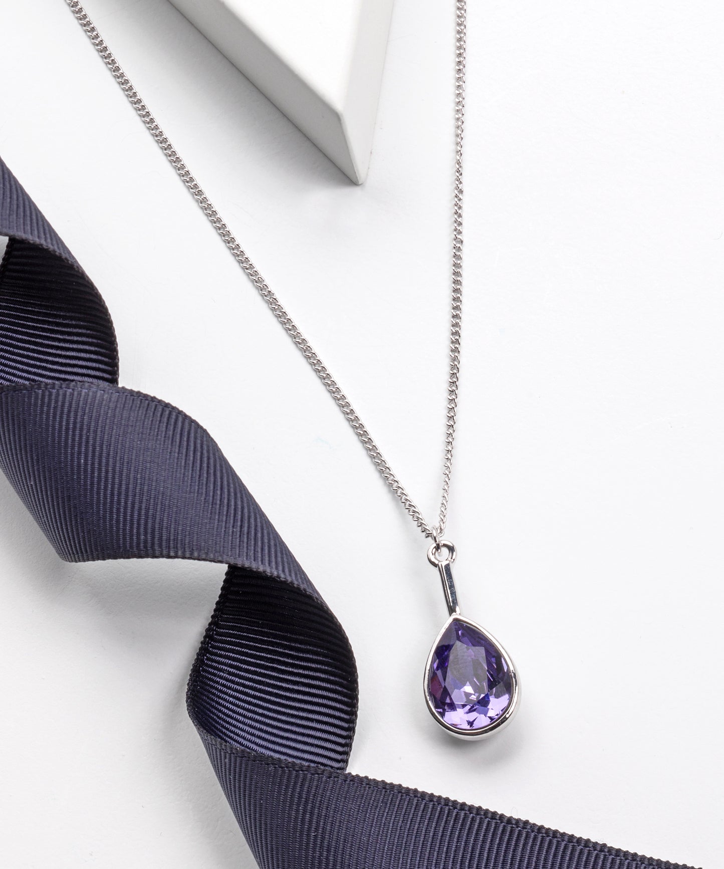 Crystal Teardrop Pendant Necklace