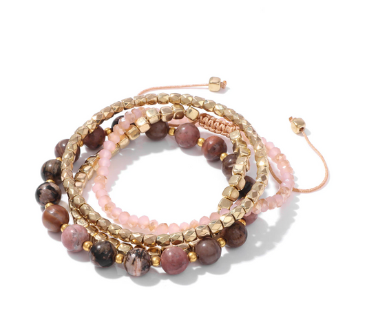 Goldtone Stackable Gemstone Bracelets