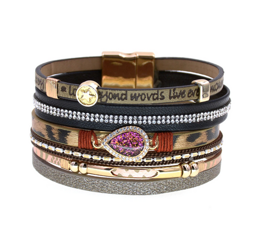 Goldtone layered teadrop bracelet