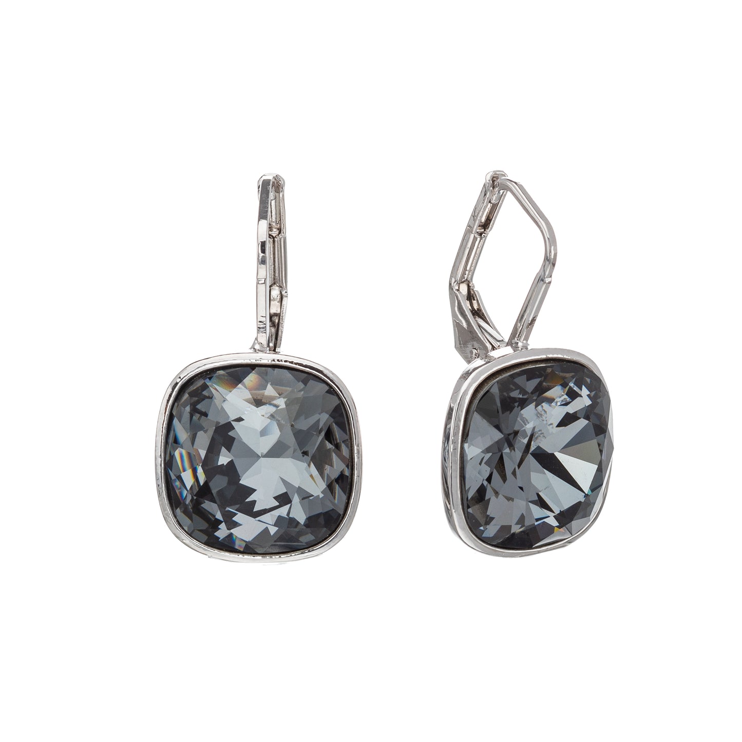 Cushion Cut Crystal Classic Leverback Earrings