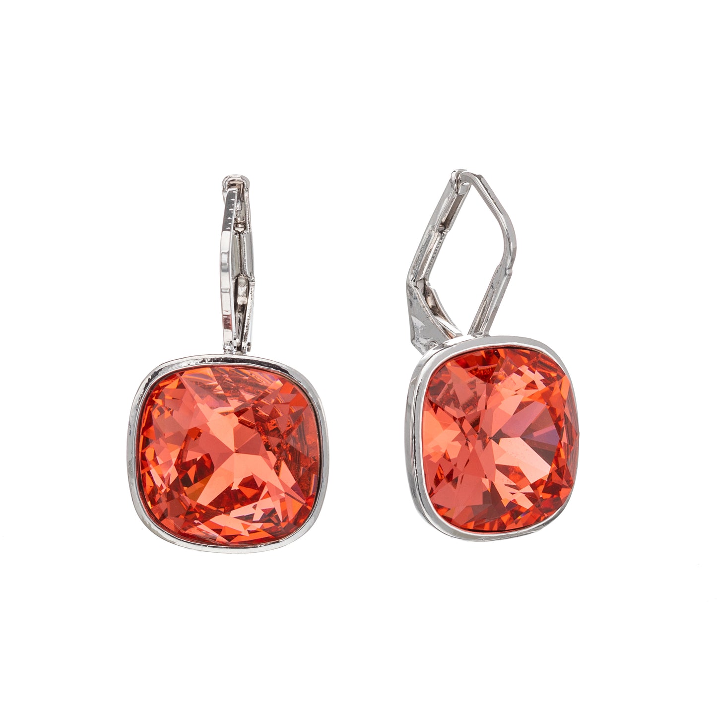 Cushion Cut Crystal Classic Leverback Earrings