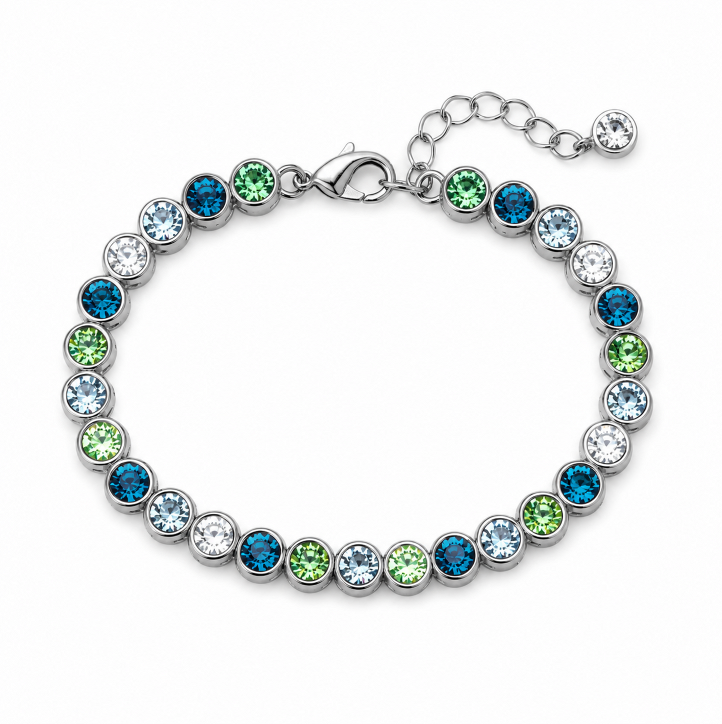 Bezel Set Timeless Crystal Bracelet with Swarovski Crystals