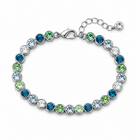 Bezel Set Timeless Crystal Bracelet with Swarovski Crystals