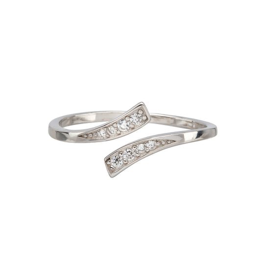 Sterling Silver & Cubic Zirconia Bypass Ring