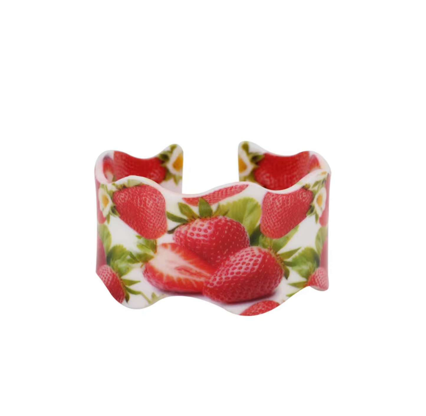 Red Strawberries Curved Bangle