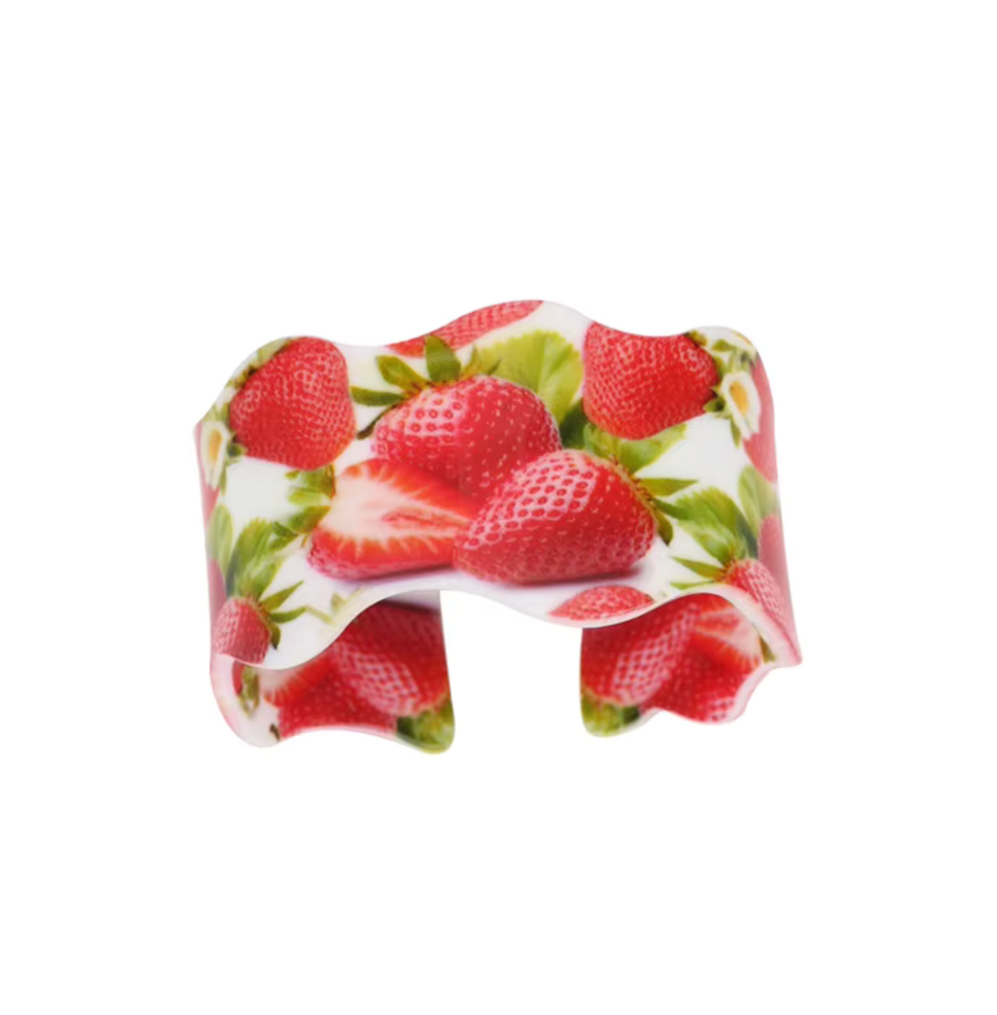 Red Strawberries Curved Bangle