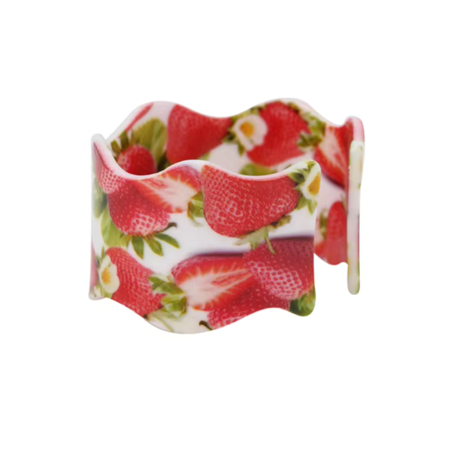 Red Strawberries Curved Bangle