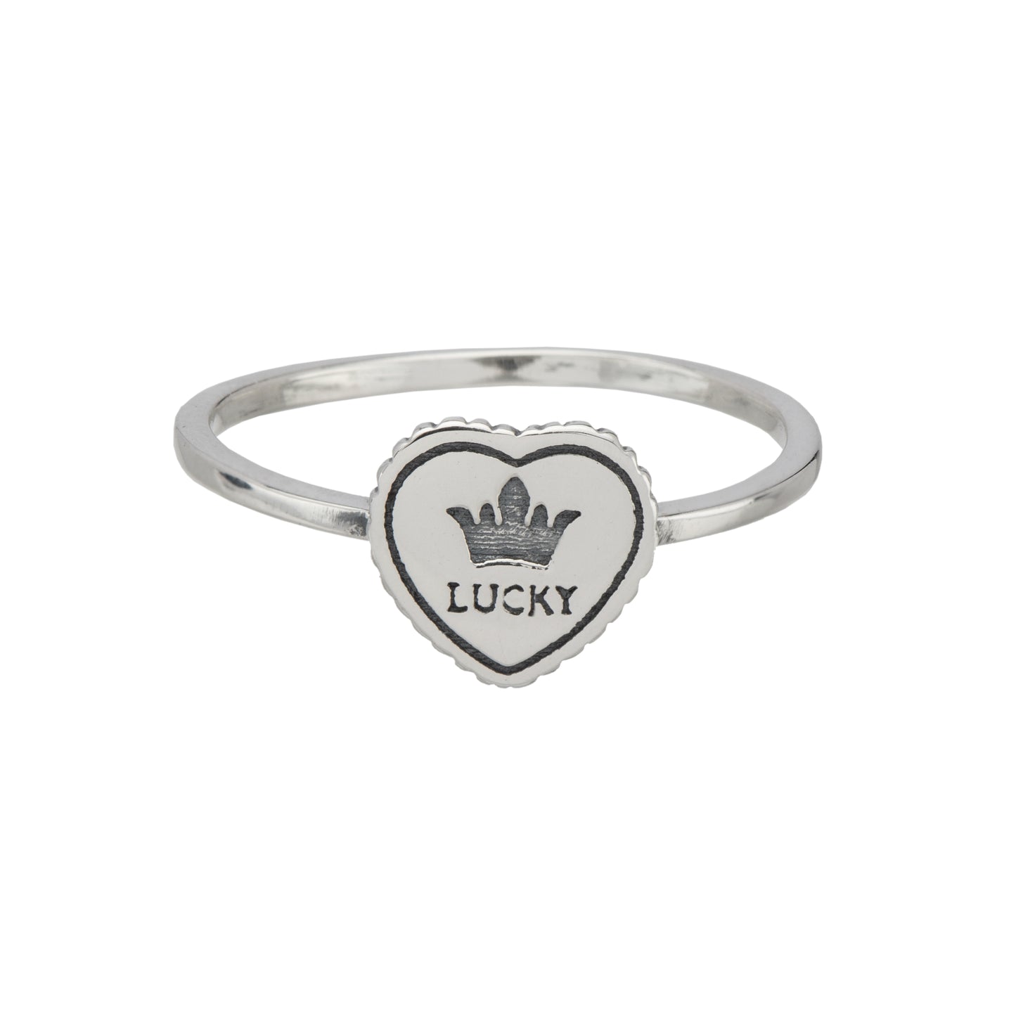 Sterling Silver 'Lucky Heart' Crown Ring