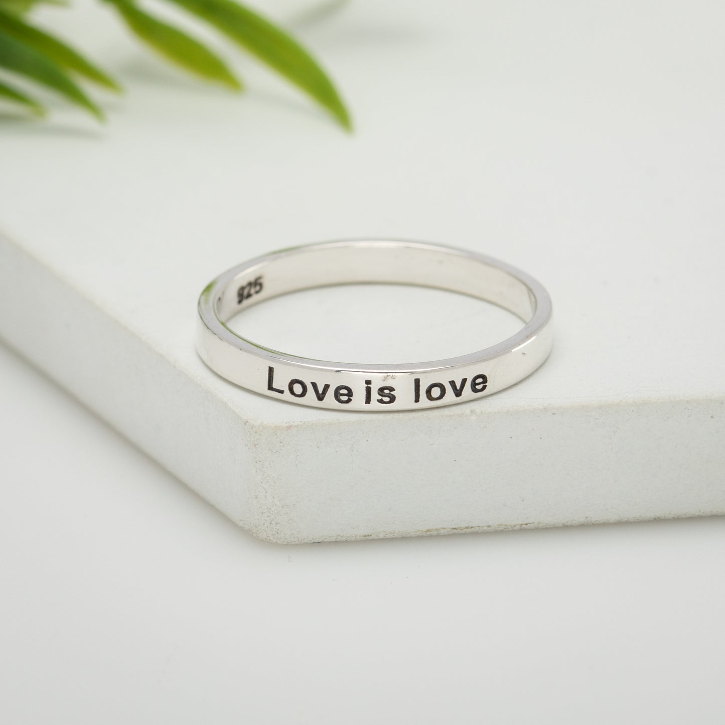 Sterling Silver 'Love is Love' Band