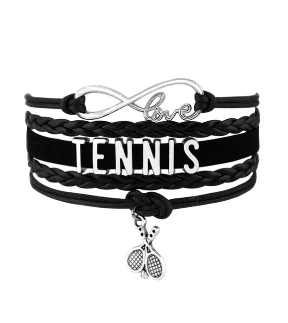 Black Braided Tennis Infinity Love Bracelet