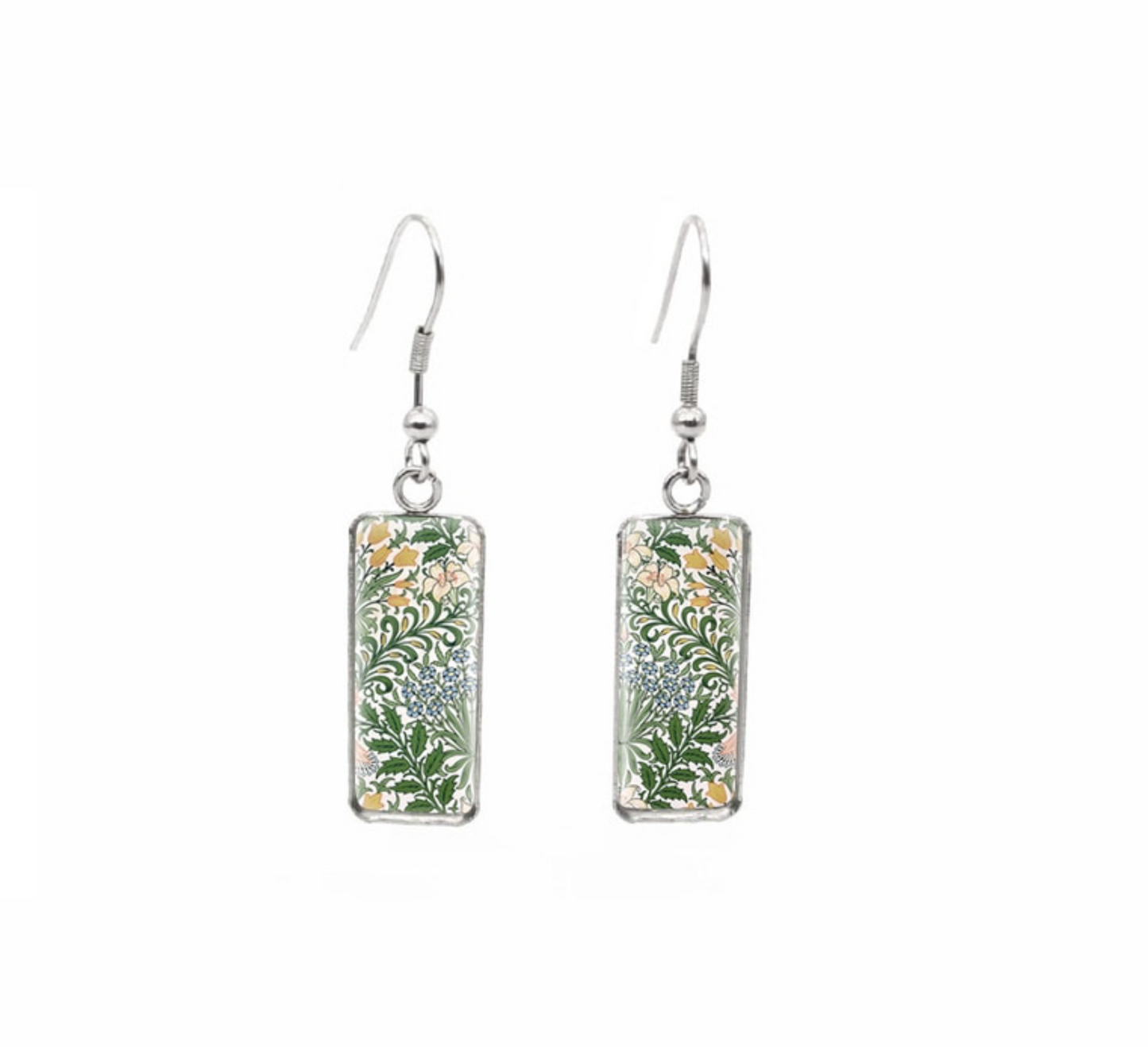 Patterned Rectangular Drop Earrings