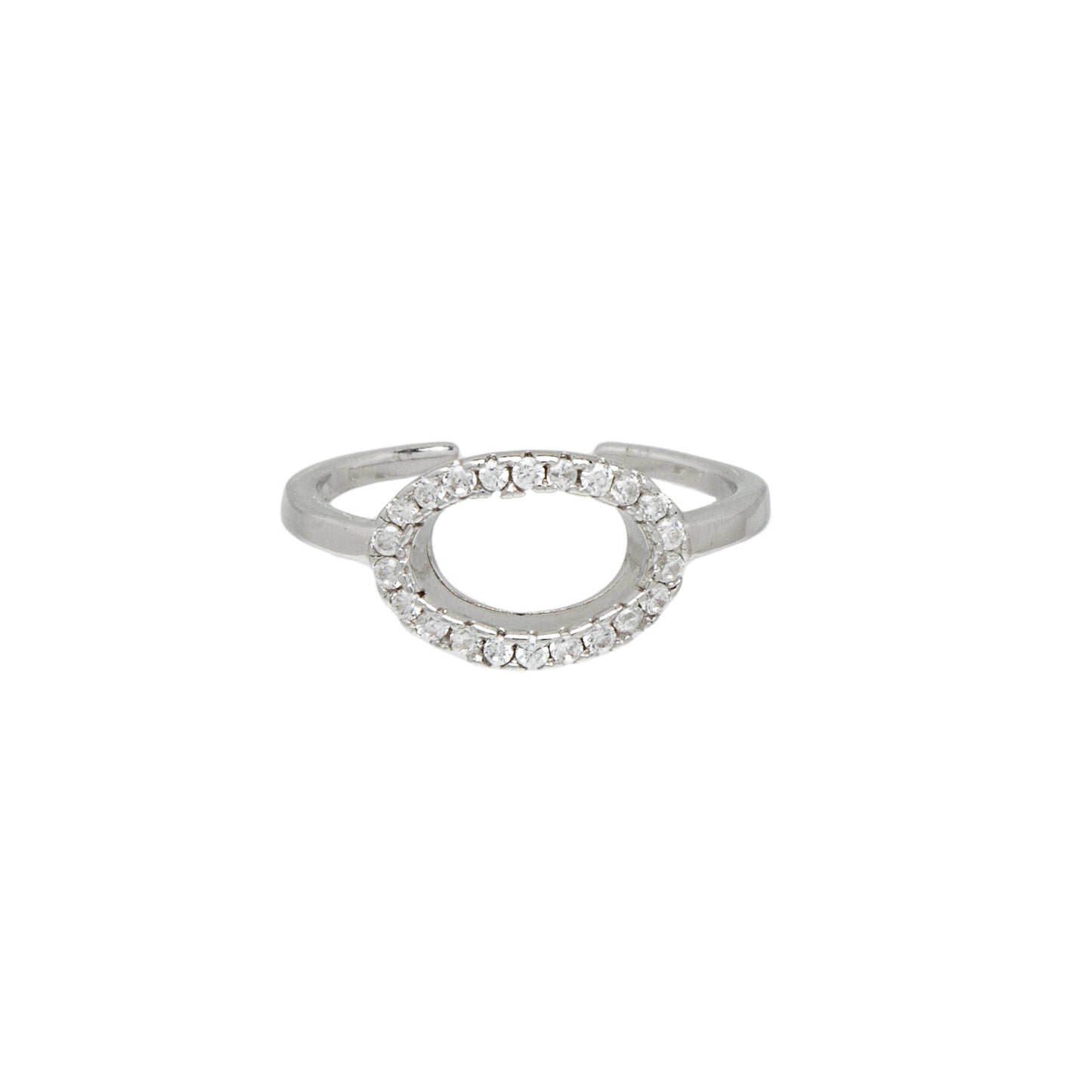 Sterling Silver Geometric Toe Ring with Cubic Zirconia