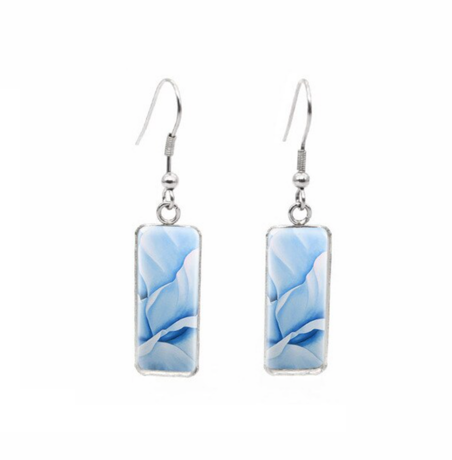 Patterned Rectangular Drop Earrings