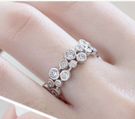 Clear Swarovski Crystal Stacked Circles Ring