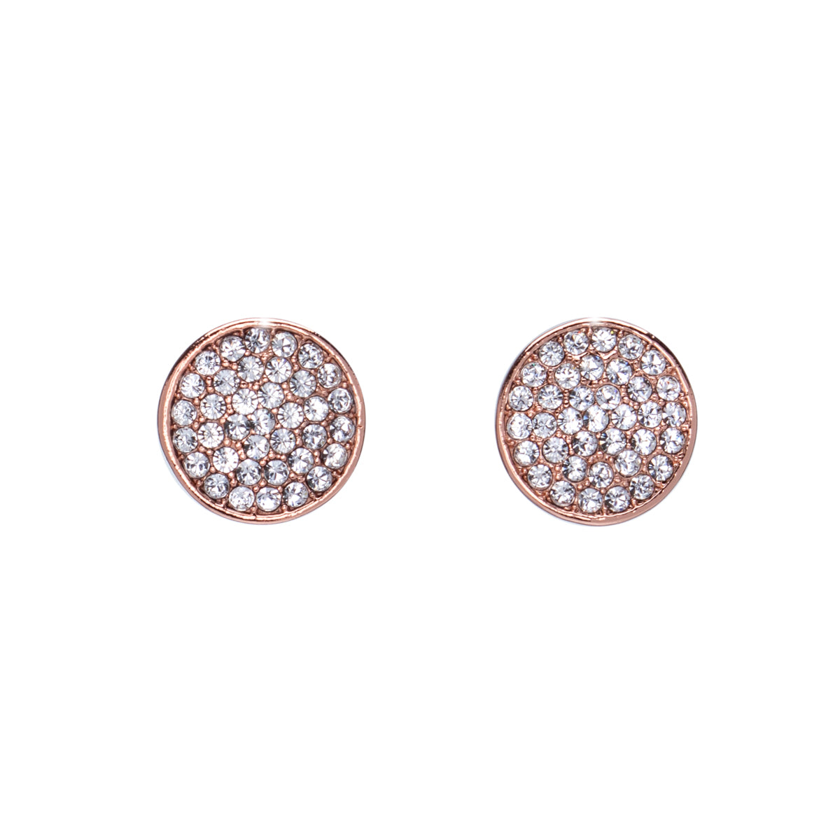 Circular Pave Stud Earrings with Swarovski