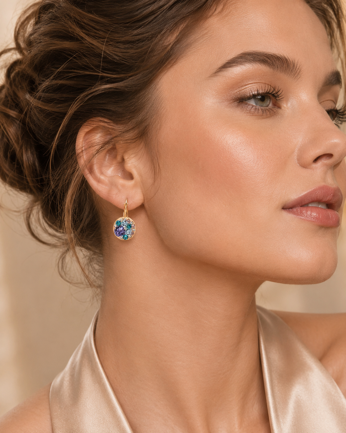 Sparkling Multi-Stone Earrings with Swarovski Crystals – Rhodium, Gold, or Rose Gold, 5 Styles