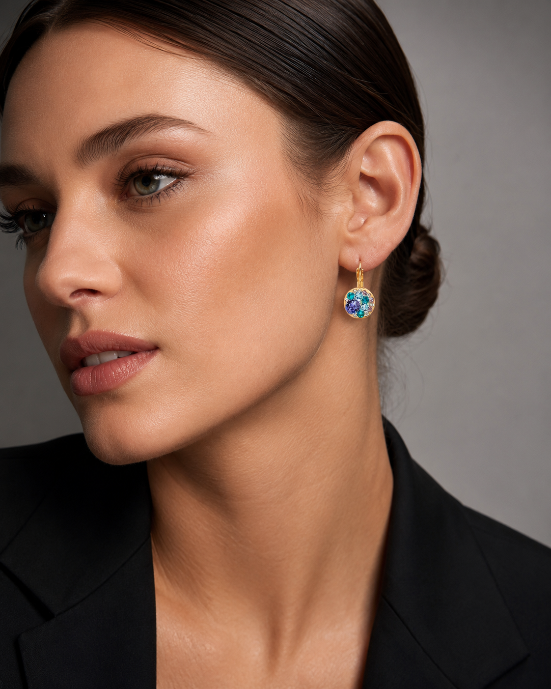 Sparkling Multi-Stone Earrings with Swarovski Crystals – Rhodium, Gold, or Rose Gold, 5 Styles