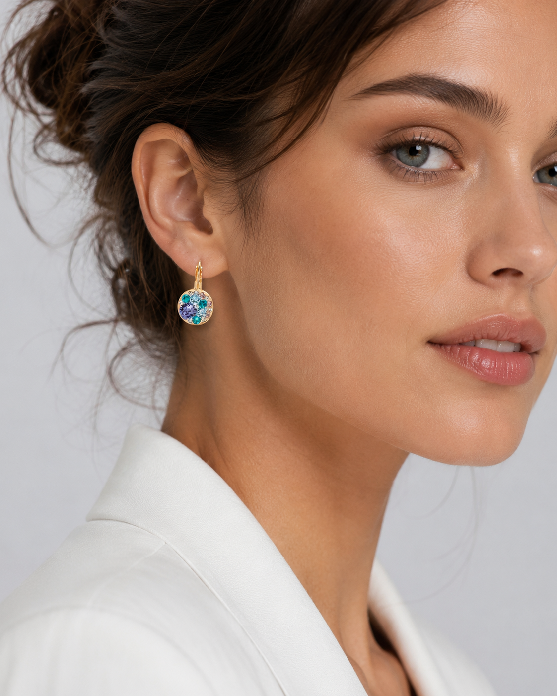 Sparkling Multi-Stone Earrings with Swarovski Crystals – Rhodium, Gold, or Rose Gold, 5 Styles