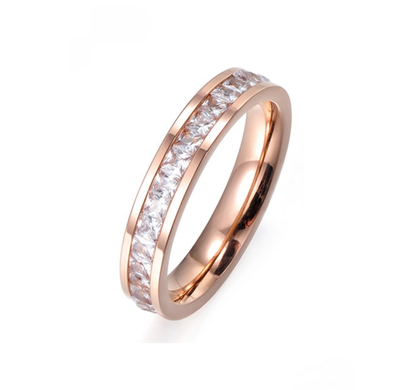 Rose Goldtone Cubic Zirconia Eternity Band