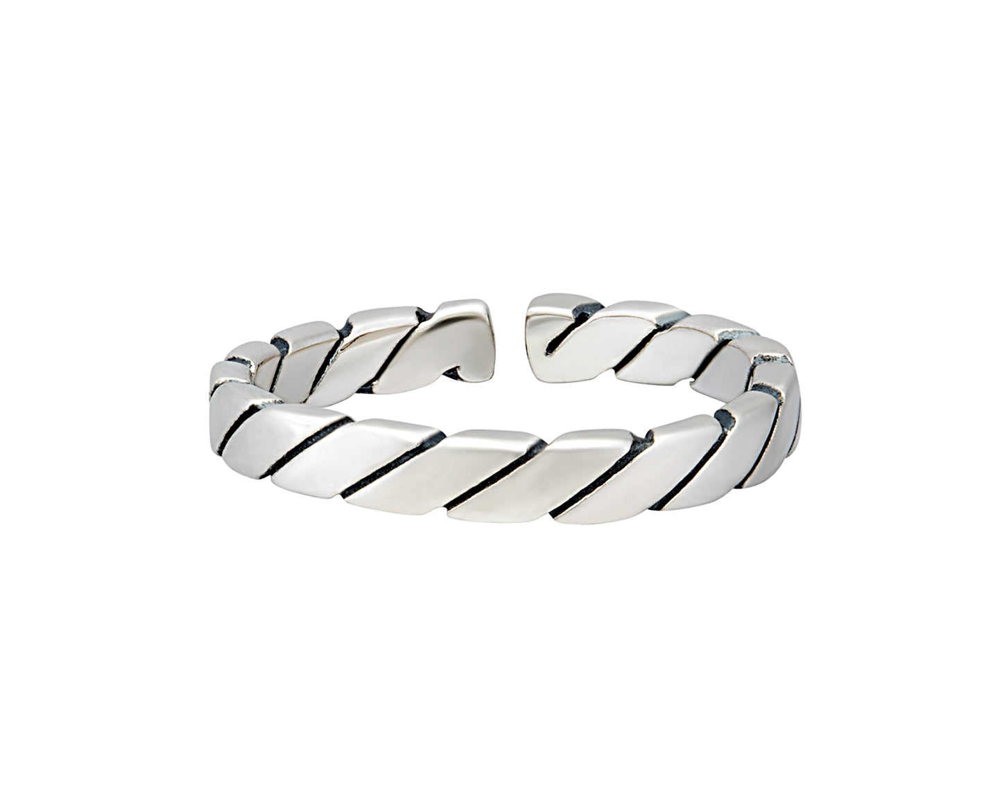 Sterling Silver Engraved Lines Toe Ring