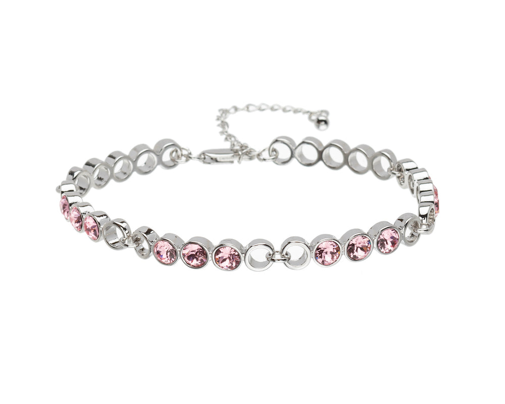 Crystal Circular & Open Linked Bracelet