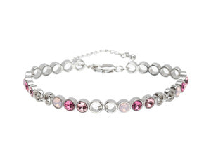 Crystal Circular & Open Linked Bracelet