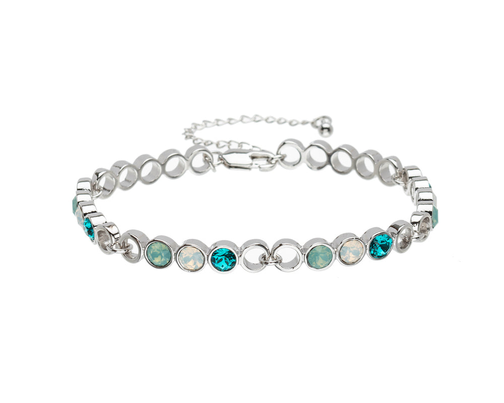 Crystal Circular & Open Linked Bracelet