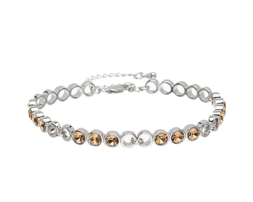 Crystal Circular & Open Linked Bracelet