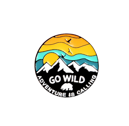 Blue Black Go Wild Adventure Is Calling Brooch