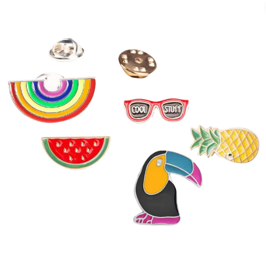 Rainbow Toucan Summertime Brooch Set Of 5