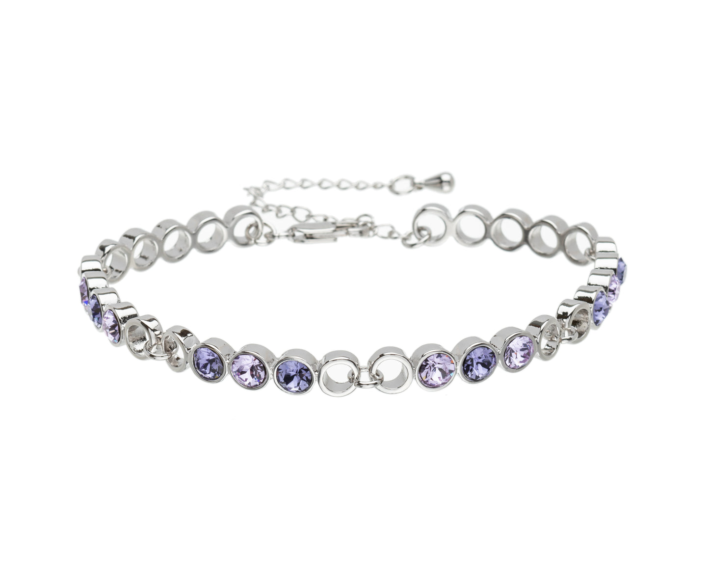 Crystal Circular & Open Linked Bracelet