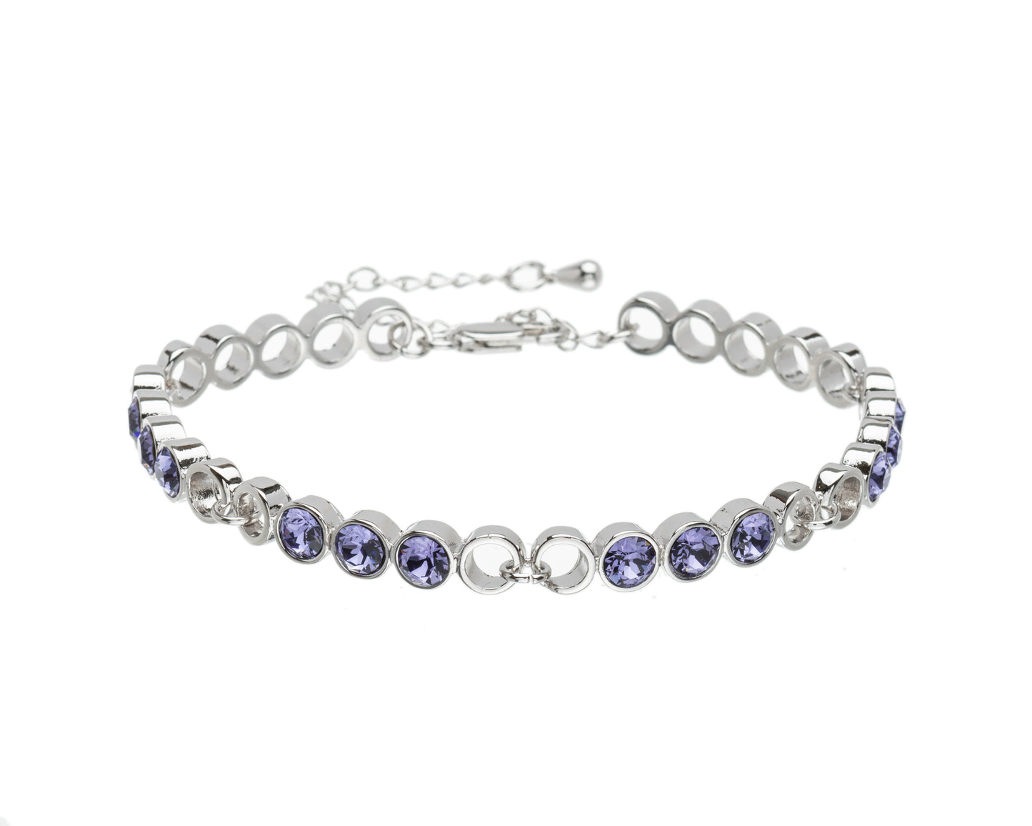 Crystal Circular & Open Linked Bracelet