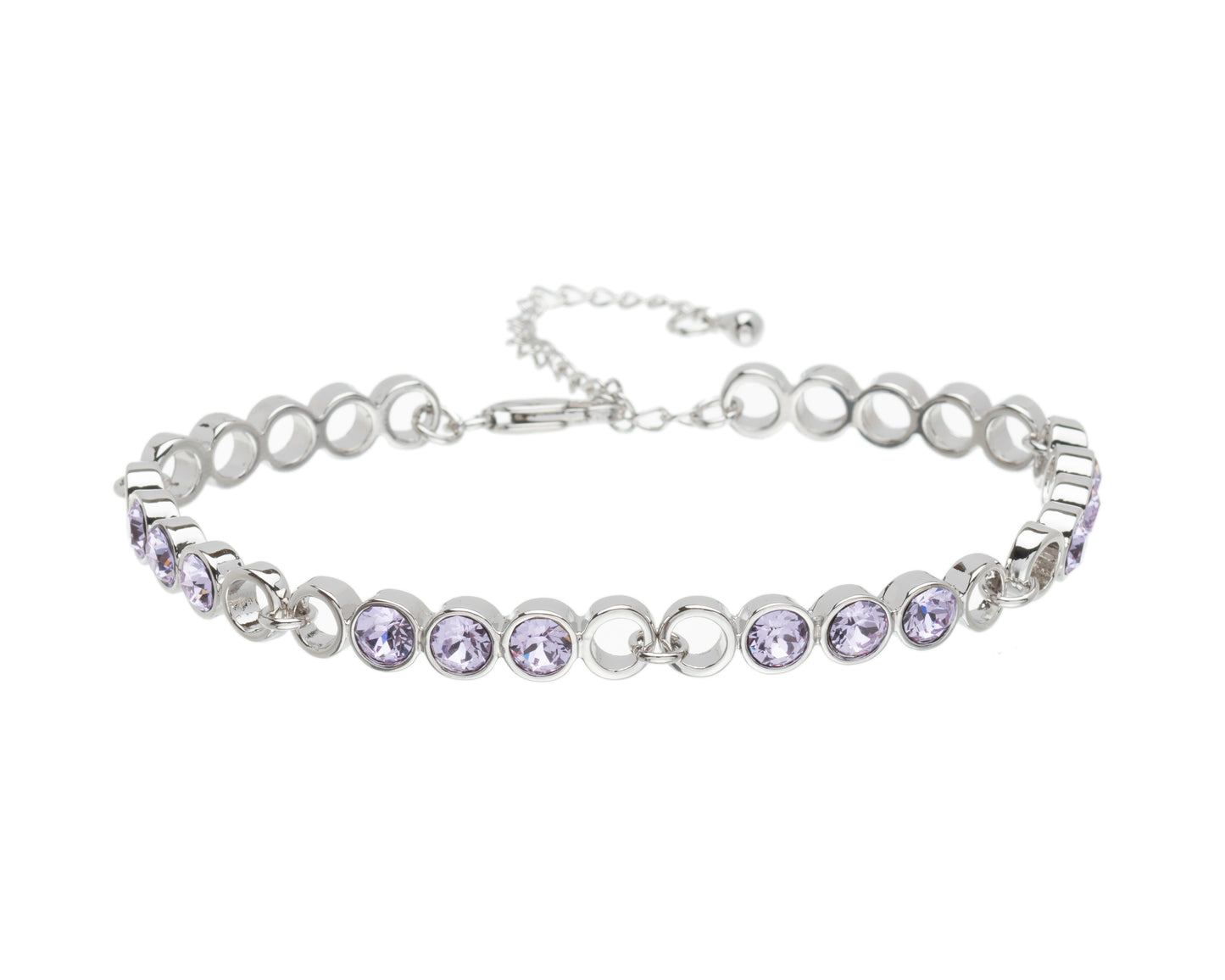 Crystal Circular & Open Linked Bracelet